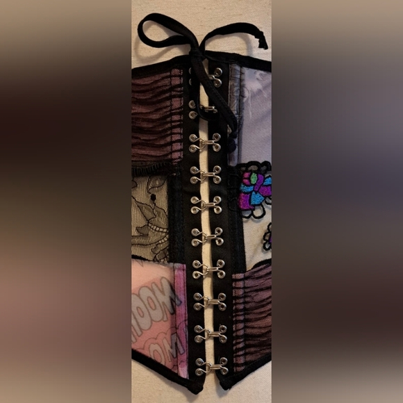 Vintage Y2K Verdissima Comic Cosplay Anime Lace Cinch Waist Corset Bustier SZ 36 - Picture 5 of 8